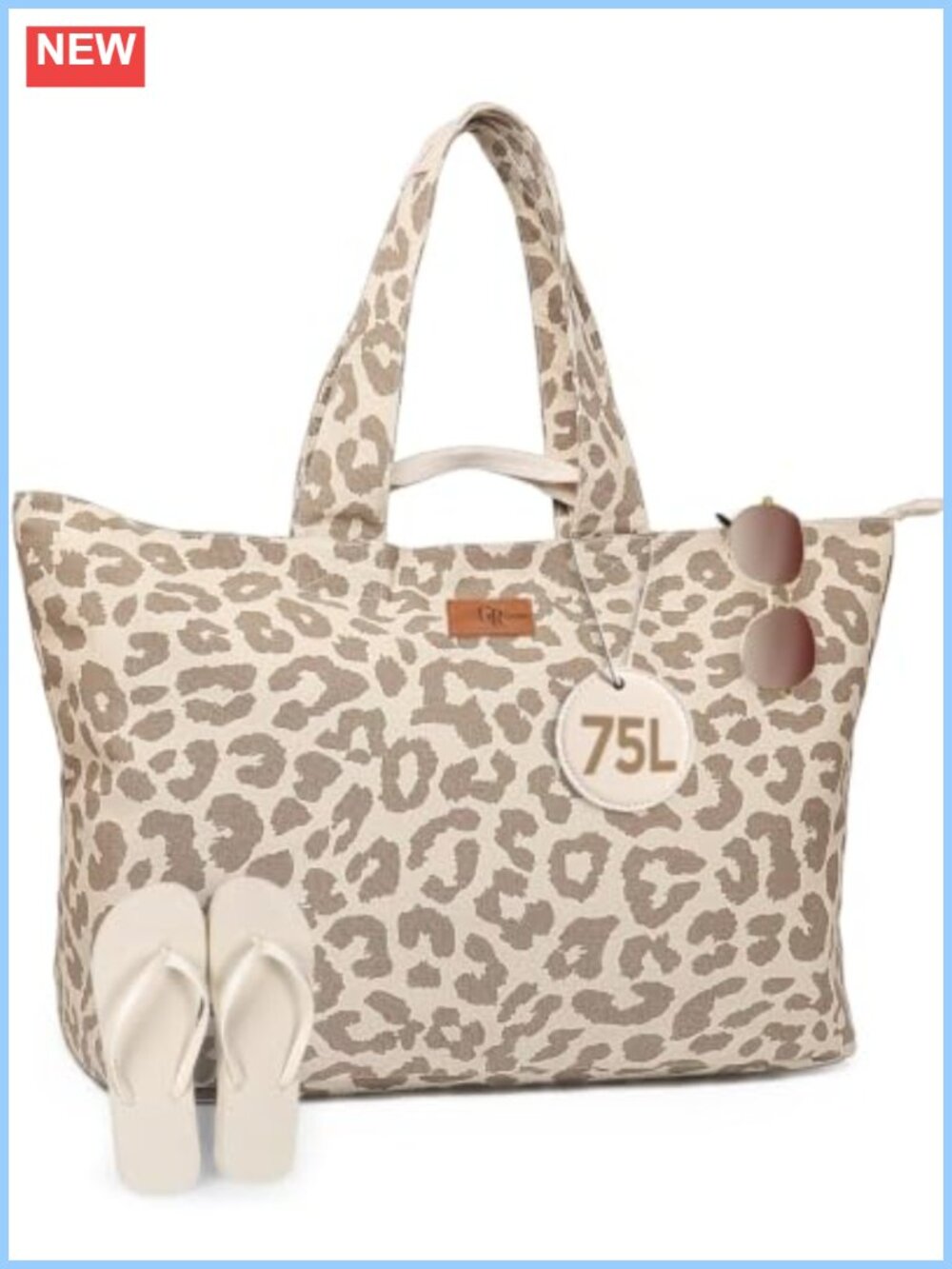 Extra Large Water Resistant Canvas Beach Tote Bag Sandproof Travel Carry On